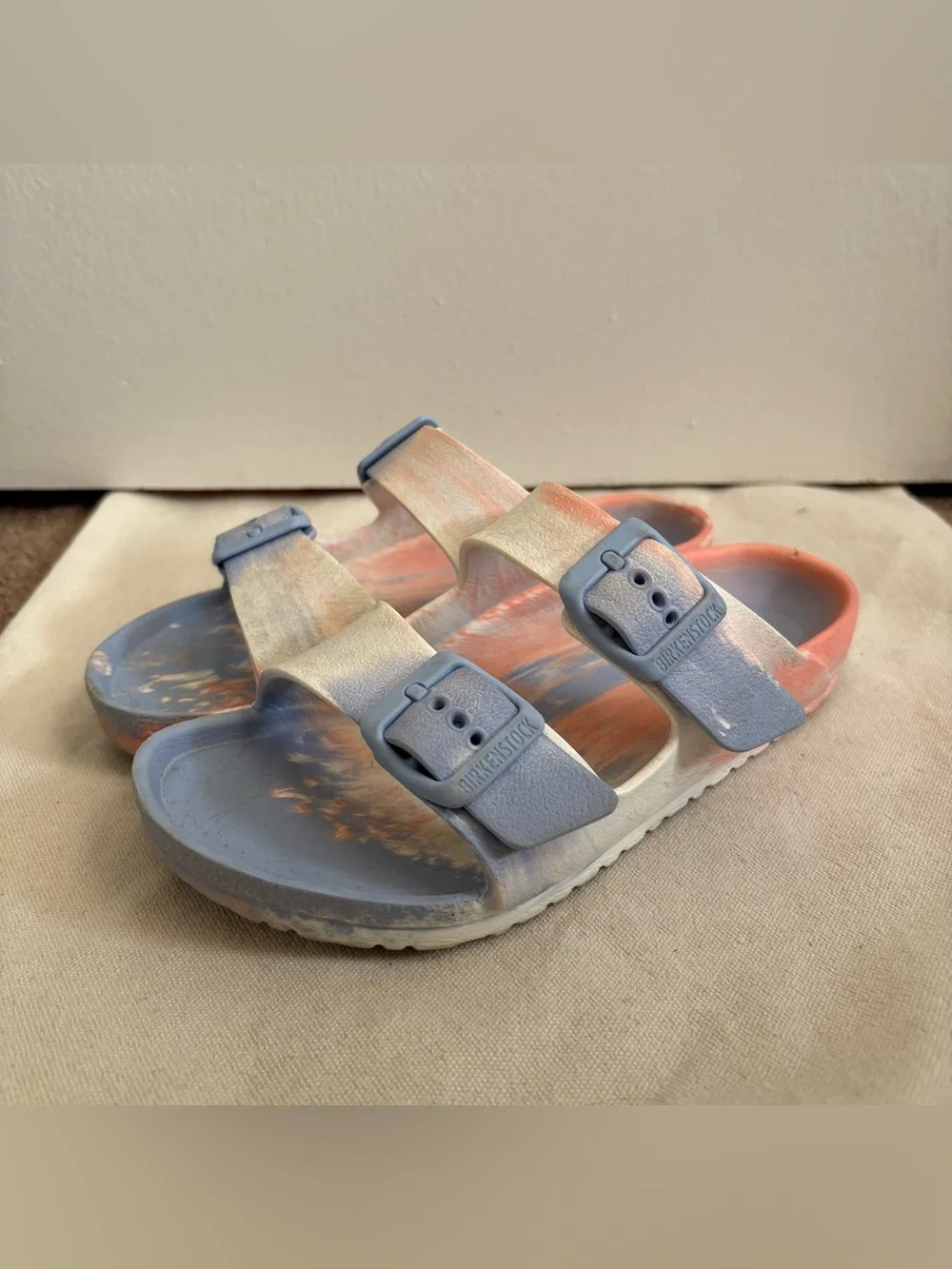 Birkenstock Arizona EVA Unisex Kids Marbled Buckle Slide Sandals Foam US 1.5